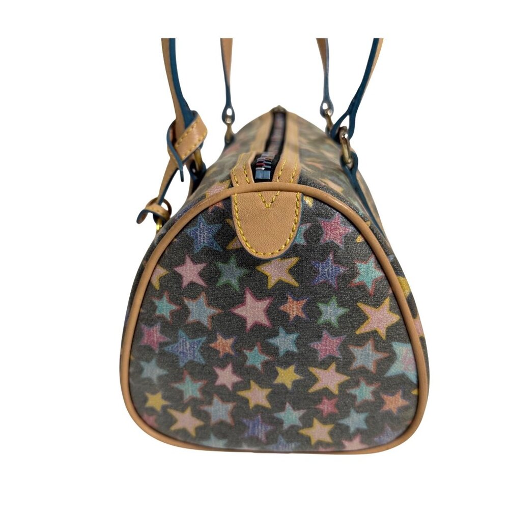 Dooney & Bourke Vintage Multicolored Stars Barrel Shoulder Bag Rainbow Zipper - Picture 3 of 16